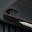 Camera cutout on the Black with Red Detail Leather Case for Apple iPad Air 13