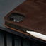 Camera cutout on the Dark Brown Leather Case for Apple iPad Air 12.9