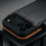 Camera cutout on the Black Leather Detachable Case for iPhone 17 Pro