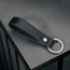 Contextual Front of Black Leather Keyring