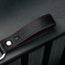 Contextual Front of Black Leather (with red stitching) keyring