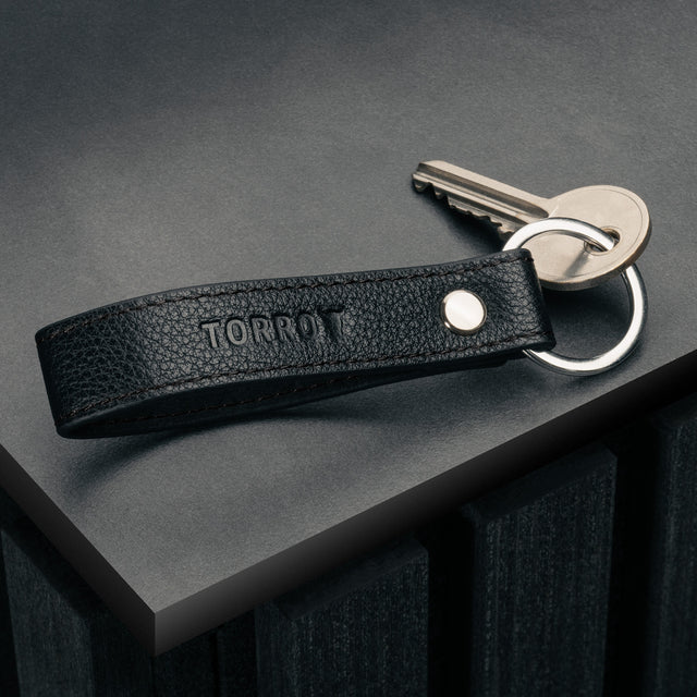 Black Leather Keyring