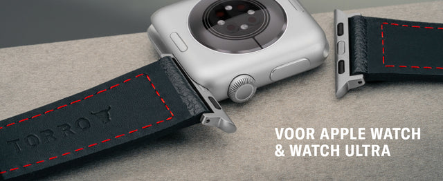 Leren bandje voor Apple Watch en Watch Ultra Feature Focus