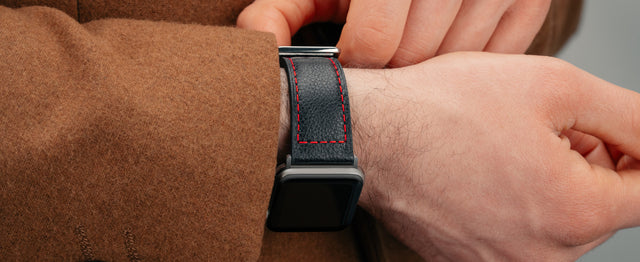 Leren bandje voor Apple Watch en Watch Ultra Feature Focus