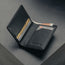 Interior view of the Black Bifold Leather Wallet with card slots