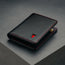 Front of the Black (with Red Stitching) Bifold Leather Wallet