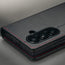 Camera cutout on the Black with Red Detail Leather Case for Samsung Galaxy Z Fold8 Ultra