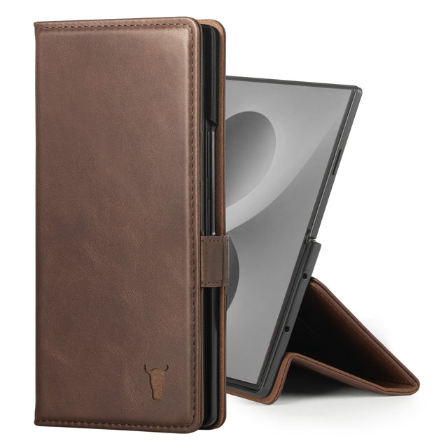 Dark Brown Leather Case for Samsung Galaxy Z Fold8 Ultra