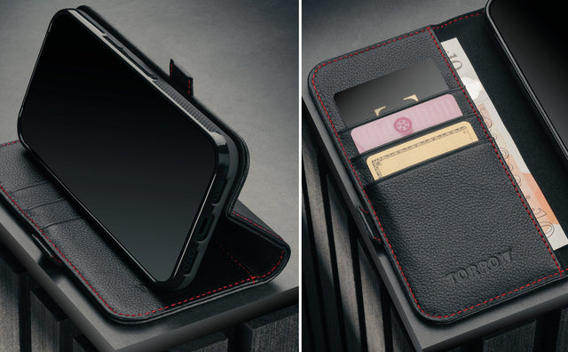 Google Pixel 10a Leren Hoesje (met Standaardfunctie) Feature Focus