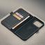 Card slots inside the Black with Red Stitching Leather Case for the Google Pixel 11 Pro Fold