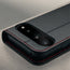 Camera cutout on the Black with Red Stitching Leather Case for the Google Pixel 11 Pro XL
