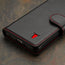 Black with Red Detail Leather Case for Google Pixel 8a