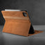 Integrated stand function on the Tan Leather Case for iPad Pro 11-inch