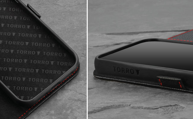 iPhone 12 Pro Max Leren Hoesje (met Stand-functie) Feature Focus