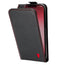 Black Leather (with Red Stitching) Flip Case for iPhone 13 Mini