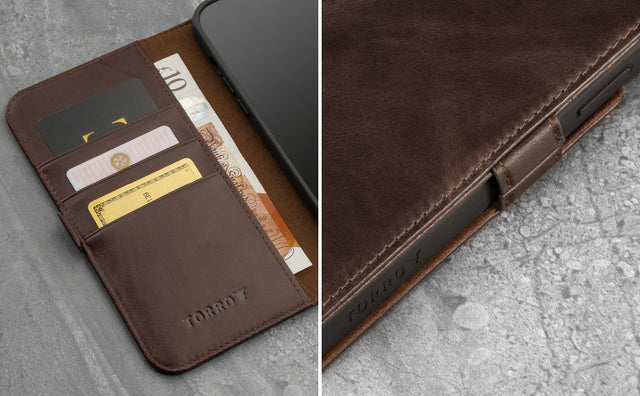 iPhone 13 Pro Leren Hoesje (met standaardfunctie) Feature Focus