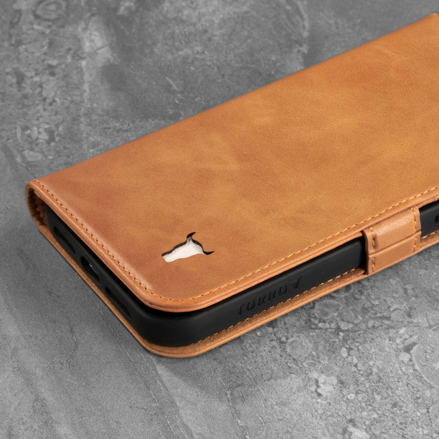 Tan Leather Phone Case for iPhone 13 Pro