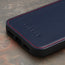 Navy Blue Leather Bumper Case for iPhone 15 Pro