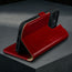 Stand function of the Red Leather Case for iPhone 16 Pro Max