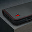 Black Leather with Red Detail Leather Case for iPhone 16 Pro