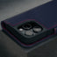 Camera cutout on the Navy Blue Leather Case for iPhone 16 Pro