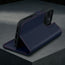 Stand function of the Navy Blue Leather Case for iPhone 16 Pro