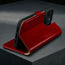 Stand function of the Red Leather Case for iPhone 16 Pro