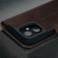 Camera cutout on the Dark Brown Leather Case for iPhone 16