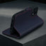 Stand function of the Navy Blue Leather Case for iPhone 16