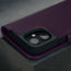 Camera cutout on the Purple Leather Case for iPhone 16