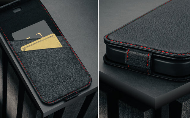 iPhone 17 Pro Max Leren Flipcase (met MagSafe opladen) Feature Focus