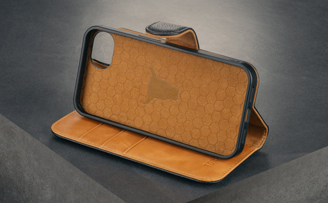 iPhone 17e / 16e Leren Hoesje Feature Focus