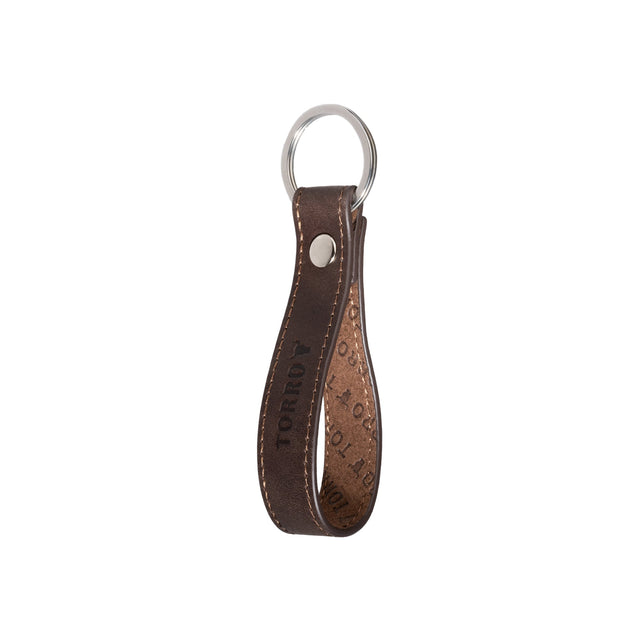 Dark Brown Leather Keyring