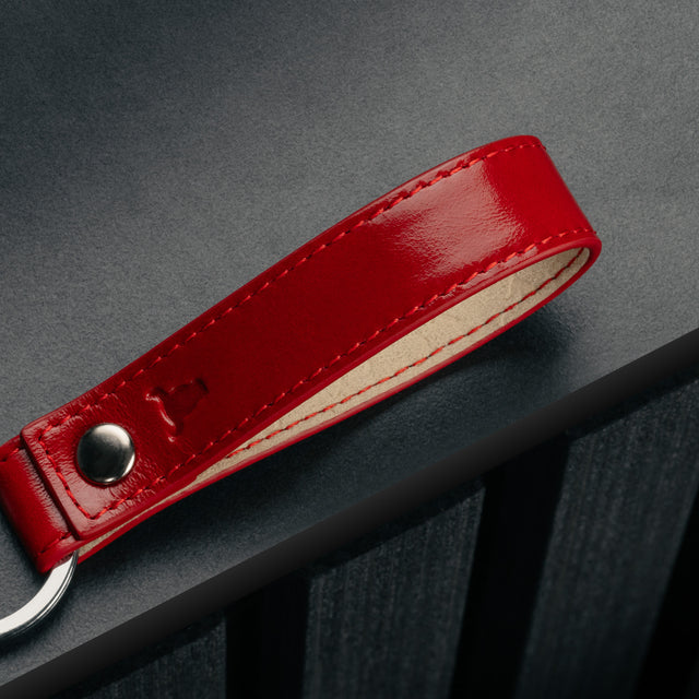 Contextual Back of Red Leather Keyring