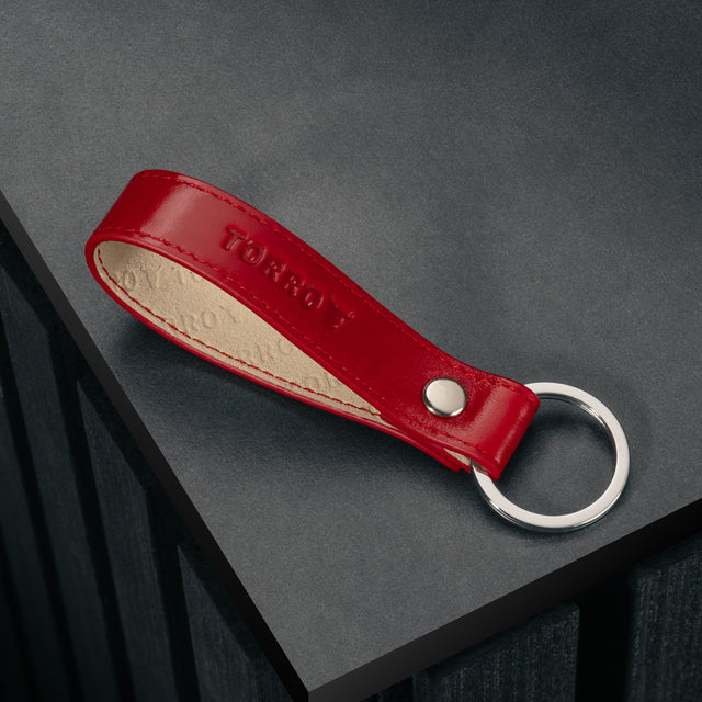 Contextual Front of Red Leather Keyring