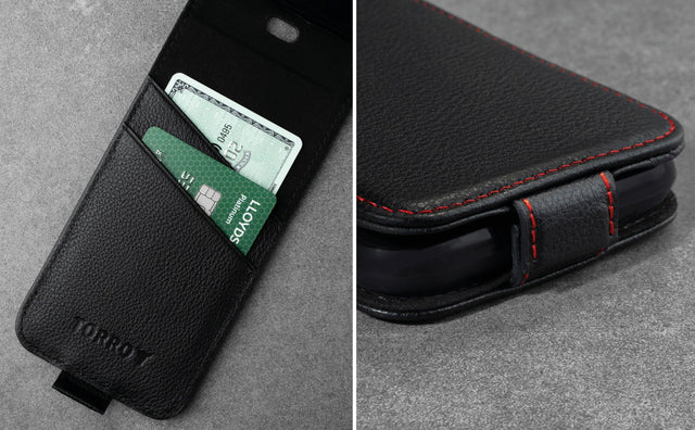 iPhone SE en iPhone 8/7 Leren Hoesje Feature Focus