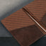 Close up on the microfibre lining of the Dark Brown Leather Passport holder