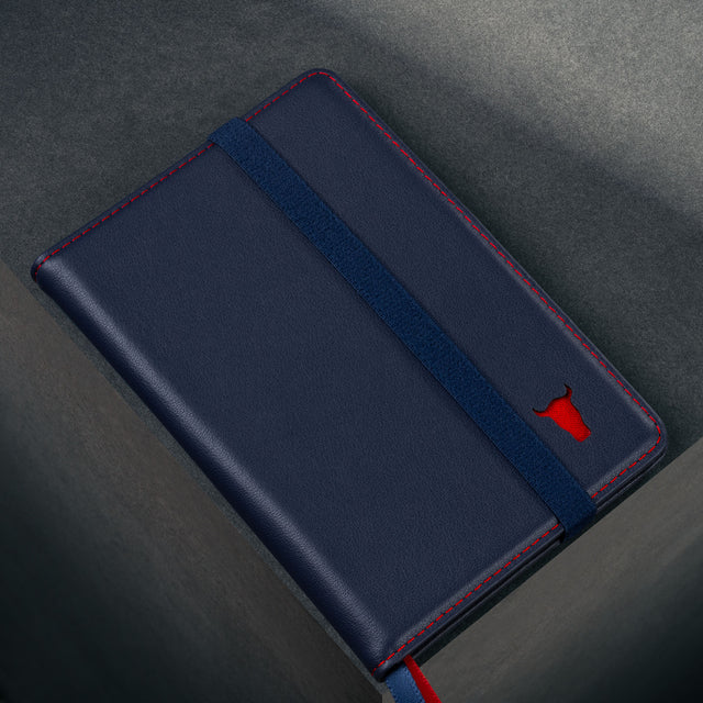 Navy Blue Leather (with Red Stitching) Passport holder