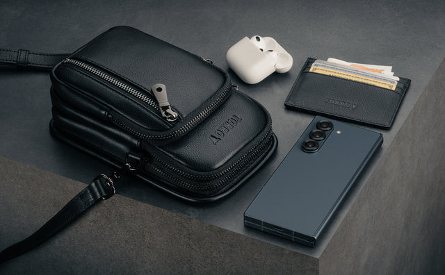 Leren Crossbody Telefoontasje Feature Focus