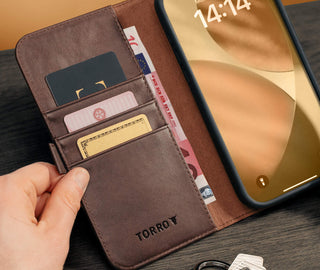 TORRO Coque en Cuir Compatible avec iPhone 14 Pro Max - Étui en Cuir TORRO Coque en Cuir Compatible avec iPhone 14 Pro Max - Étui en Cuir