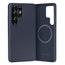 Blue Slimline Leather Bumper Case for Galaxy S25 Ultra