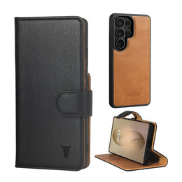 Black Leather Detachable Case for Galaxy S26 Ultra