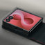 Closed phone in the Black with Red Stitching Leather Case for Galaxy Z Flip8