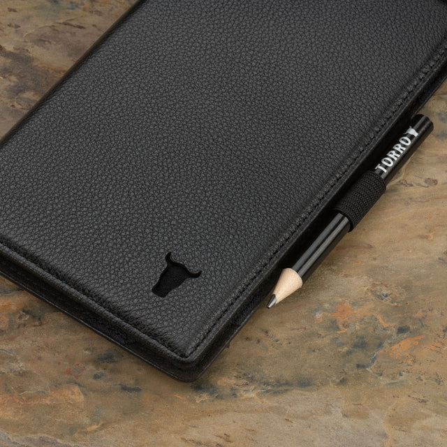 Front of the Black Leather Golf Scorecard Holder
