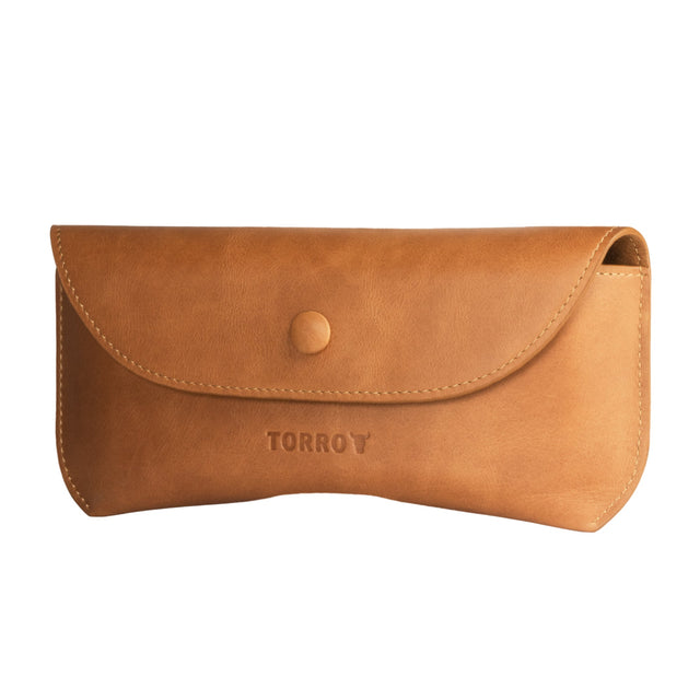 Tan Leather Sunglasses Case