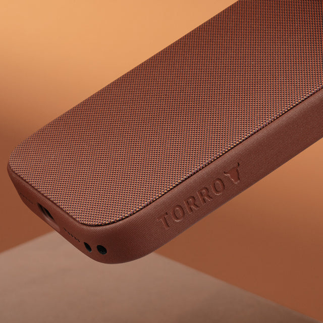 Brown Woven Texture Bumper Case for iPhone 17 Pro