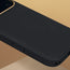 Close up of the Black with Gold Detail Woven Texture Bumper Case for iPhone 17 Pro