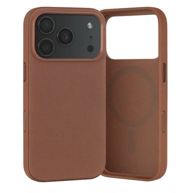 Brown Woven Texture Bumper Case for iPhone 17 Pro