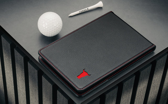 Lederen Golf Scorekaarthouder & Yardageboekhoes Feature Focus